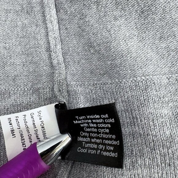 Lane Bryant Cardigan Sweater 22/24 Women’s Gray Open Front 3/4 Sleeve‎ Wide Hem - Picture 7 of 7